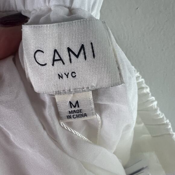 Cami NYC Top White 100% Linen Pearl Straps Lining M NWT Revolve - Picture 7 of 9